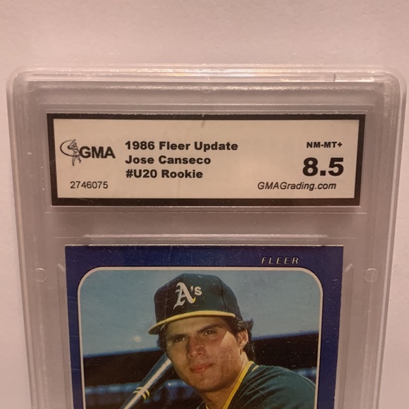 1986 Fleer Update Jose Canseco GMA 8.5 #U-20 (MISC8) - Picture 3 of 3